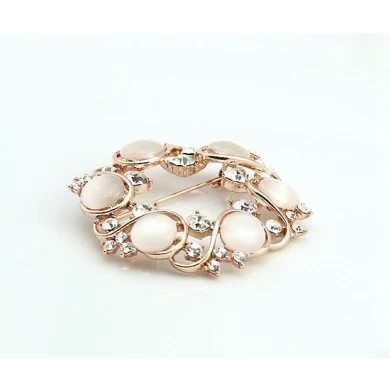 Gold-plated Flower Cheap Wholesale Crystal Rhinestone Opal Bulk Brooch Jewelry Innovations Jewelry Gift