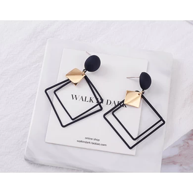 High Polish Stainless Steel Stud Earrings Geometric Shape