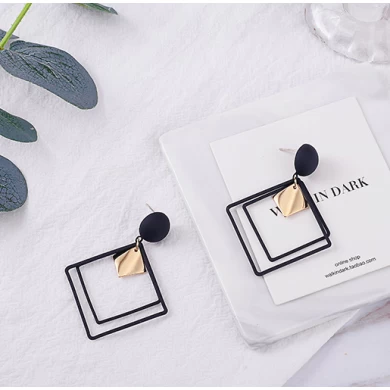 High Polish Stainless Steel Stud Earrings Geometric Shape