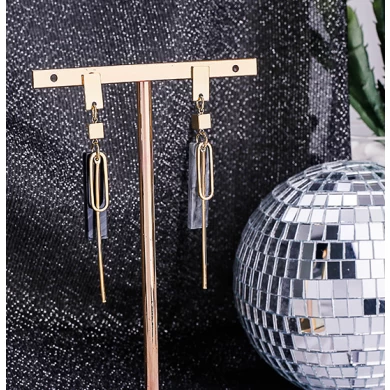 High Quality 18K Gold Plating Long Hanging Earrings for Woman