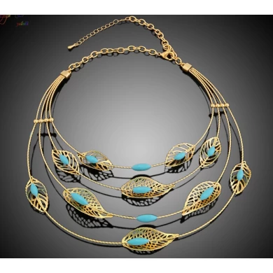 High Quality Fashion Dubai Gold Leaf Design Green Crystal Jewelry Set Supplier from China