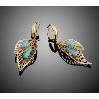 High Quality Fashion Dubai Gold Leaf Design Green Crystal Jewelry Set Supplier from China