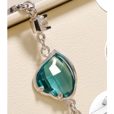 High Quality Sterling Silver Heart Shape Gemstone Bracelet Bangle Manufacturer in China
