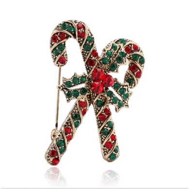 Hot style popular New Year clothes and decorations creative Christmas cane brooch happy new year brooch