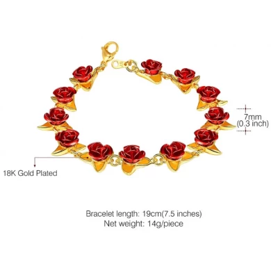 Jewelry Personalized Bracelet Copper Jewelry Dozen Rose Bracelet for Woman