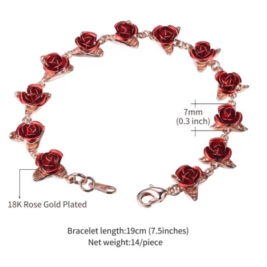 Jewelry Personalized Bracelet Copper Jewelry Dozen Rose Bracelet for Woman