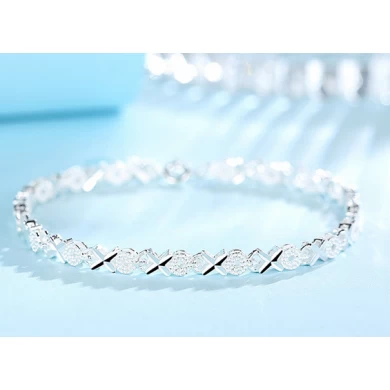 Jewelry cz sterling siver bracelet bangle for beautiful girl