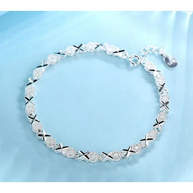Jewelry cz sterling siver bracelet bangle for beautiful girl