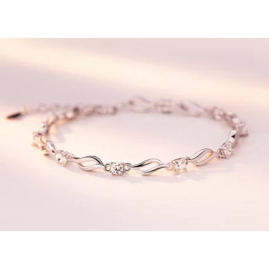 Korean Style Sterling Silver Diamonds Bracelet Bangle Manufacturer in China