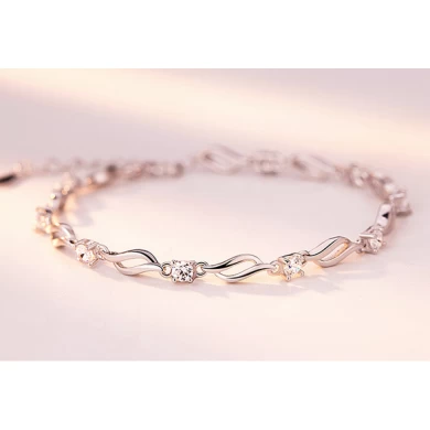 Korean Style Sterling Silver Diamonds Bracelet Bangle Manufacturer in China