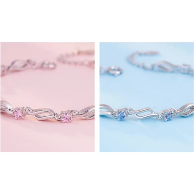 Korean Style Sterling Silver Diamonds Bracelet Bangle Manufacturer in China