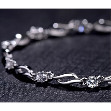Korean Style Sterling Silver Diamonds Bracelet Bangle Manufacturer in China