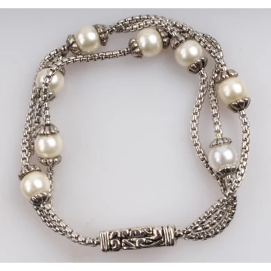 Lady Fashion Accessories Alloy Pearl Bangle Bracelet Wholesale Fashion Jewelry OEM Factory