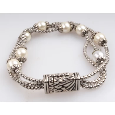 Lady Fashion Accessories Alloy Pearl Bangle Bracelet Wholesale Fashion Jewelry OEM Factory