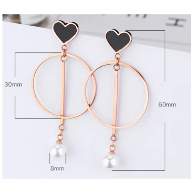 Latest Fashion Jewelry Designs Stainless Steel Pearl Hoop Earring Manufacturer in China