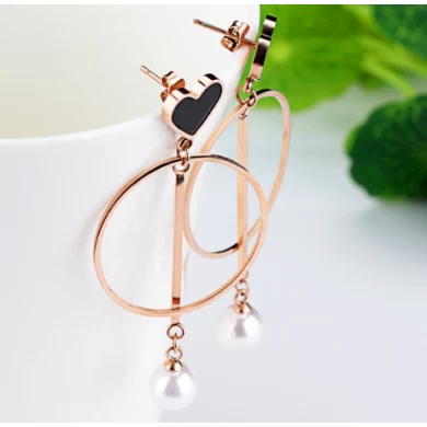 Latest Fashion Jewelry Designs Stainless Steel Pearl Hoop Earring Manufacturer in China