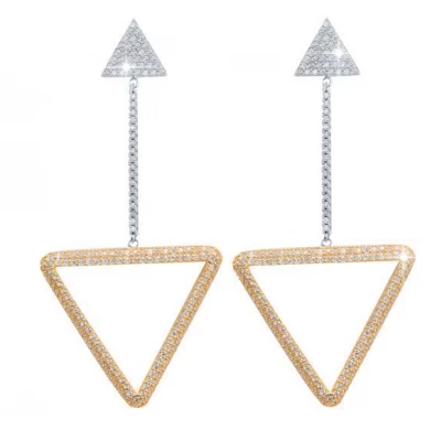 Latest fashion jewellery Bridal Party White Cubic Zirconia long hanging earrings wholesale