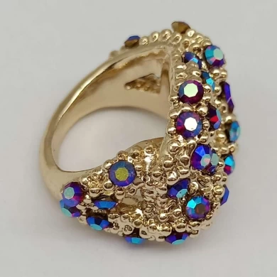 Latest gold Fashion jewelry Women Lady's Big gold rings Engagement ring Birthday Anniversary Gifts for Women Mom Wife