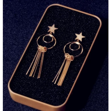 Low MOQ Fashion Alloy Long Tassel Drop Earrings Wholesale