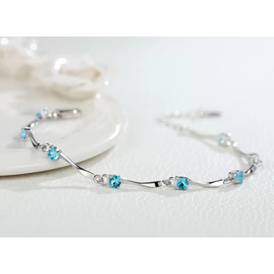 Low MOQ Woman 925 Silver Gemstone Bracelet Supplier from China