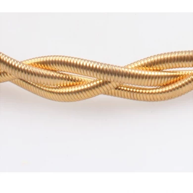 Metal Gürtel für Dress 3 gewebt elastische Kette 18 Karat Gold Plating Stretch Metall Taille Gürtel