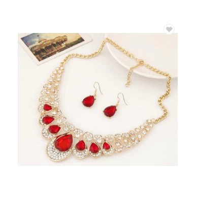 Necklaces Designs 2018 Rhinestone Flower Shape Choker Statement Necklace with Multi Color for Girls