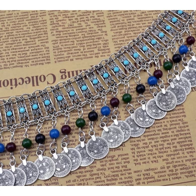New Fashion Belly Chain Coin Tassel Silver Plated Waist Dance Body Chain Jewelry