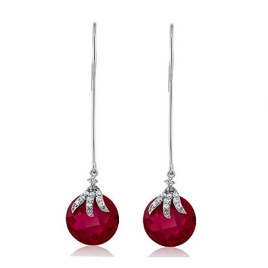 New Style Blue Sapphire 925 Sterling Silver Dangle Earrings For Women
