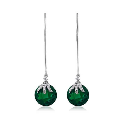 New Style Blue Sapphire 925 Sterling Silver Dangle Earrings For Women