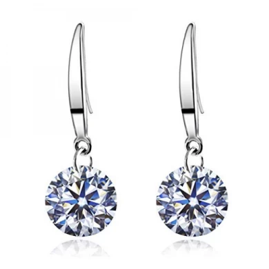 Not Selling Cystal Pretty Hook Design with Sliver plated Base Earrings Fancy Earrings for Party Girls