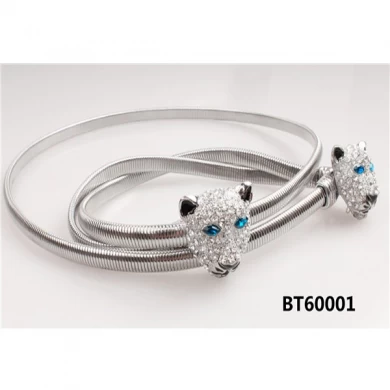 OEM ODM personalizado moda nuevo estilo metal cadena cinturón elástico para mujeres estiramiento metal cinturón de oro