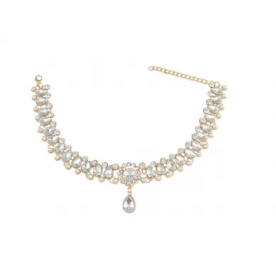 Pearl Jewelry Chain, Flower Women Choker Necklace Accessory, Rhinestone Pendant Chain as Gift