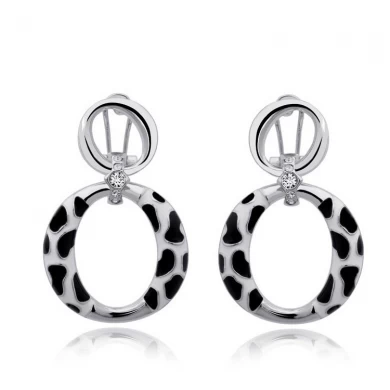Personalized fashion earrings simple exaggerated earrings leopard double circle retro version of the new jewelry earrings online