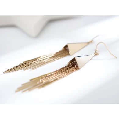 Professional High Polish 18K Gold Plating Long Tassels Earrings Manufacturer in China
