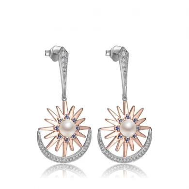 Fashion costume jewelry made in china wholesale new style alloy pearl earring E1016