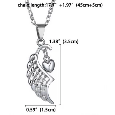 Simple Gold Silver Angel Wings Jewelry Imitation Stainless Steel Alloy Lover Gifts Couple Choker Necklace Manufacturer