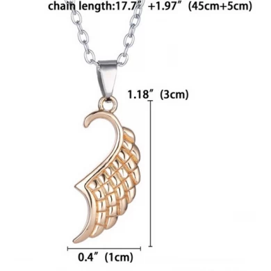 Simple Gold Silver Angel Wings Jewelry Imitation Stainless Steel Alloy Lover Gifts Couple Choker Necklace Manufacturer