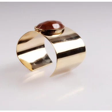 Smooth Wide Cuff Alloy Bangle Bracelet for Women Punk Bangle for Party Accessories