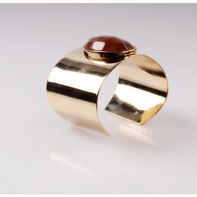 Smooth Wide Cuff Alloy Bangle Bracelet for Women Punk Bangle for Party Accessories