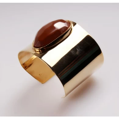 Smooth Wide Cuff Alloy Bangle Bracelet for Women Punk Bangle for Party Accessories