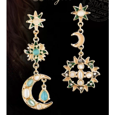 Special Retro European Style Zinc Alloy Artificial Gemstone Earrings Manufacturer in China