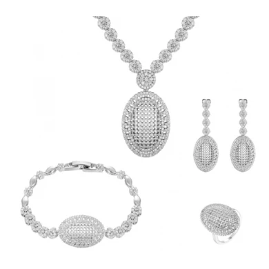 Wholesale 18k gold plated jewelry dubai women wedding bridal jewelry set