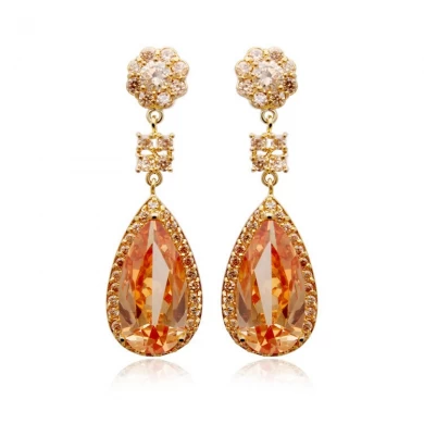 Wholesale New Fashion Gold Silver Plated Zircon Style Colorful Stud Earrings Women Fashion Jewelry