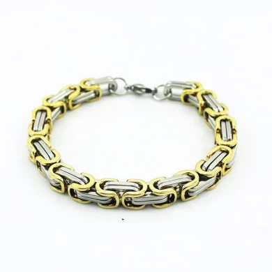 Venta al por mayor de productos fabricante Vintage mens pulsera 316 l de acero inoxidable pulseras brazaletes, 18 k oro chapado titanio pulseras joyería