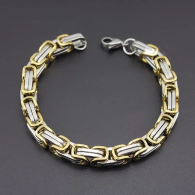 Venta al por mayor de productos fabricante Vintage mens pulsera 316 l de acero inoxidable pulseras brazaletes, 18 k oro chapado titanio pulseras joyería