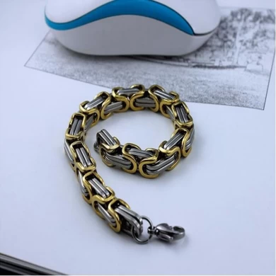 Venta al por mayor de productos fabricante Vintage mens pulsera 316 l de acero inoxidable pulseras brazaletes, 18 k oro chapado titanio pulseras joyería