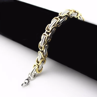 Venta al por mayor de productos fabricante Vintage mens pulsera 316 l de acero inoxidable pulseras brazaletes, 18 k oro chapado titanio pulseras joyería