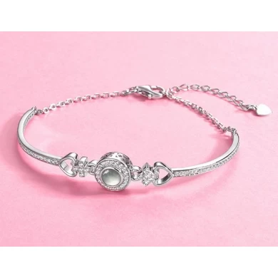 Woman Bracelet Bangle 20cm Length 925 Sliver Gemstone Bracelet Supplier China