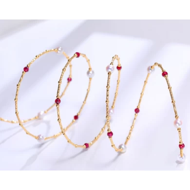 Woman Fashion Accessories Freshwater Pearls Adjustable Size 18K Gold Bangle Bracelet Manufacturer