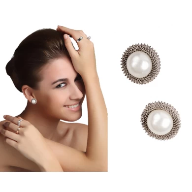 Women Wholesale Graceful Silver Color Simulated Pearl Birthday Anniversary Gifts for Women Mom Wife